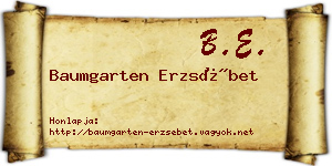 Baumgarten Erzsébet névjegykártya